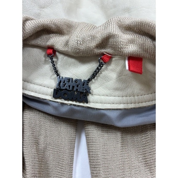 We Love Leather Doma Vest Cream Small Scarf Neck Zipper Accents - Picture 5 of 16